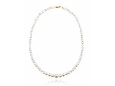 Collar perlas redondas blancas