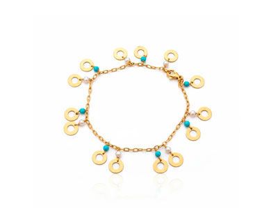 Pulsera oro colgantes aros