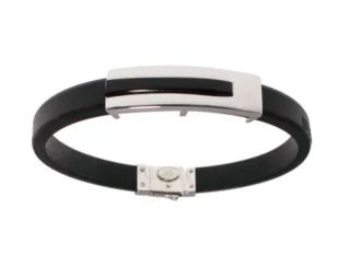Pulsera caucho oro blanco