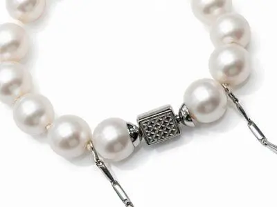 Pulsera perlas oro blanco