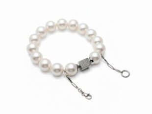 Pulsera perlas oro blanco