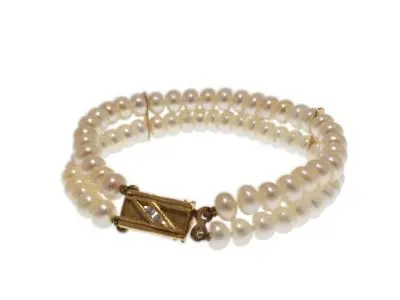 Pulsera perlas cierre oro