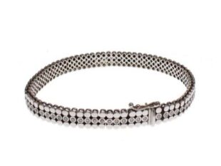 Pulsera malla oro diamantes