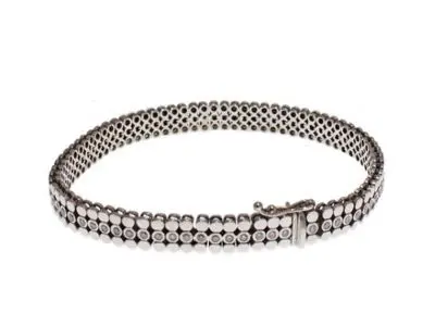 Pulsera malla oro diamantes