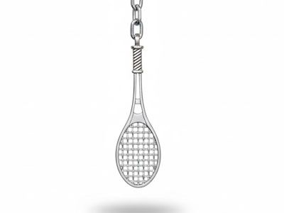 Llavero plata raqueta