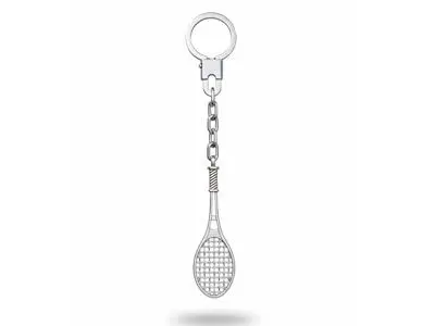Llavero plata raqueta