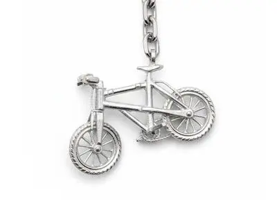 Llavero de plata de ley 925 mm bicicleta de montaña