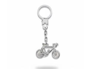 Llavero bicicleta carreras plata