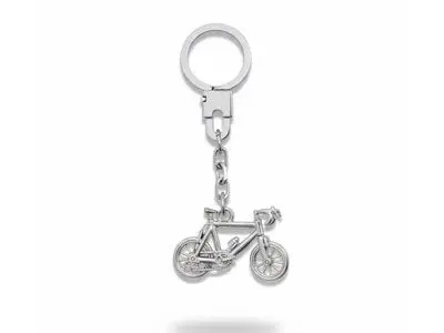 Llavero bicicleta carreras plata