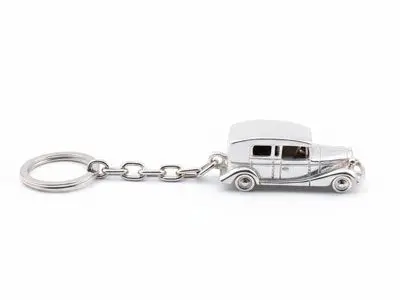 Llavero plata coche clásico