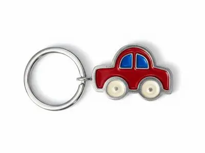 Llavero de plata de ley con esmaltes coche Atika