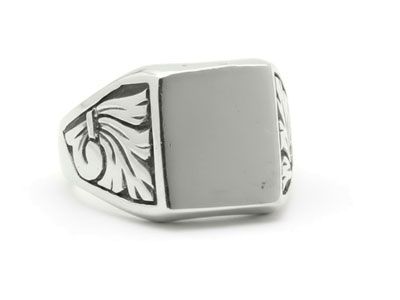 Sello plata cuadrado hombre