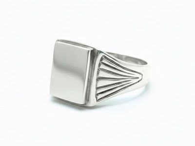 Sello plata rectangular hilos