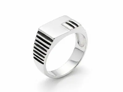 Sello plata caballero franjas