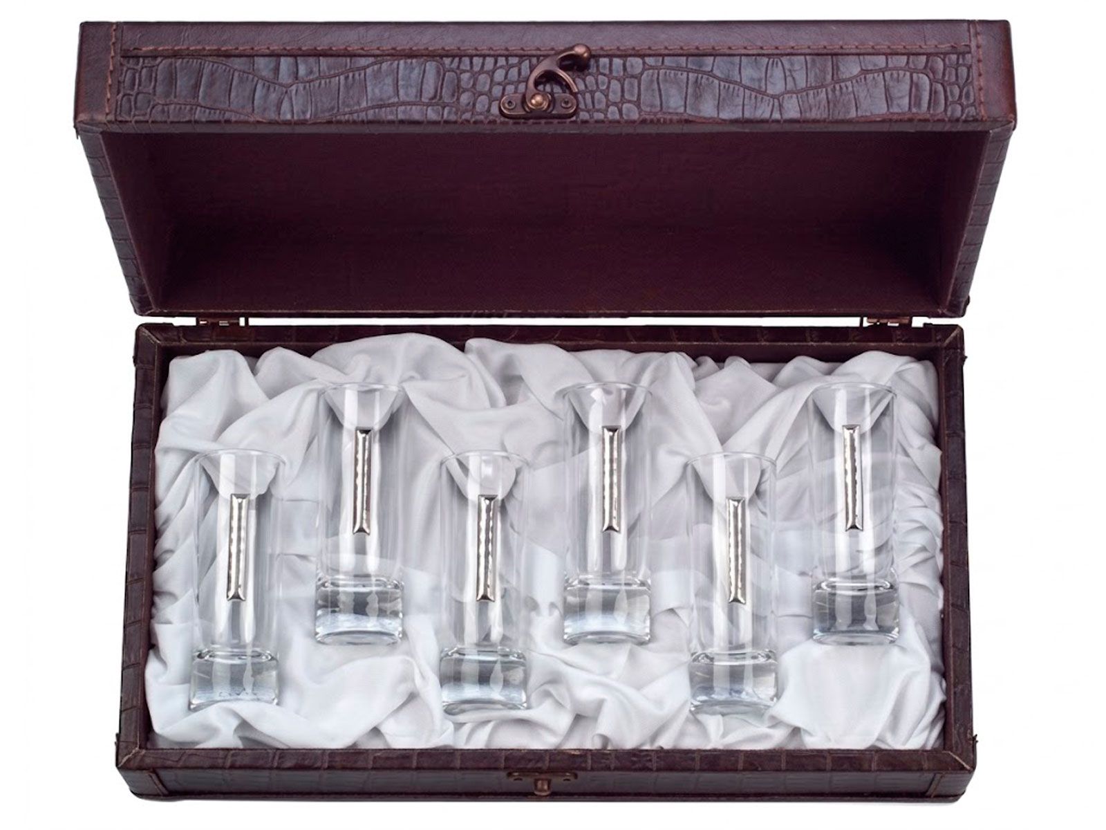 Estuche piel vasos chupito