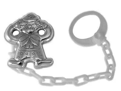Pinza chupete payaso plata