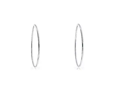 Criollas o aros de plata de ley de tubo y de 40 mm de diámetro