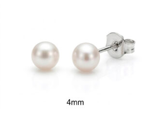 Pendientes plata perla 4mm
