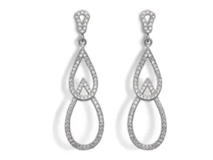 Pendientes largos circonitas novia