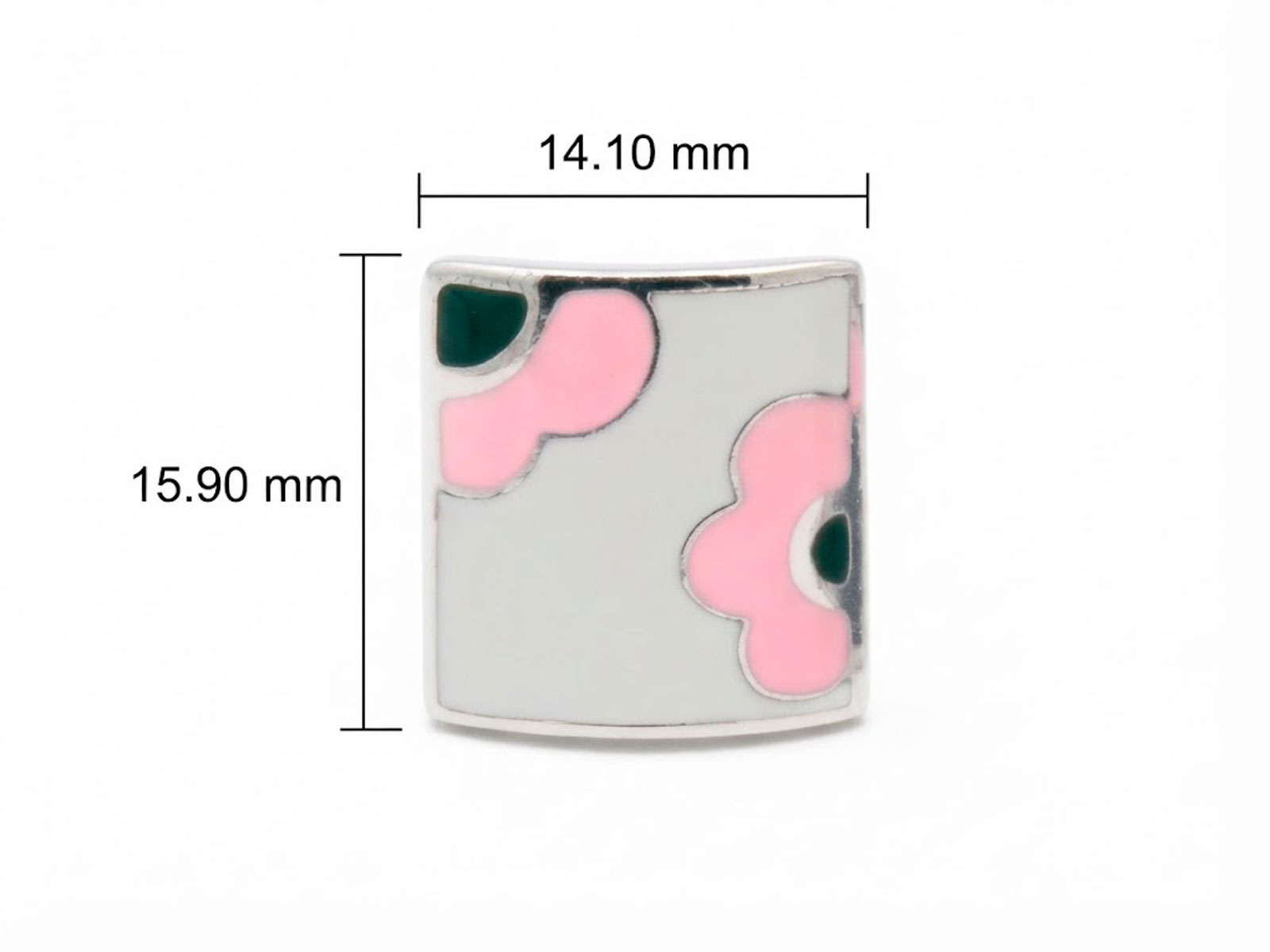 Pendientes de plata grandes esmaltes flores