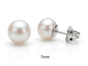 Pendientes plata perla 7mm