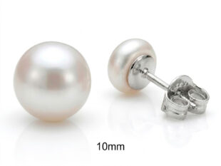Pendientes plata perla 10mm
