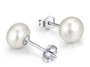 Pendientes plata perla 10mm