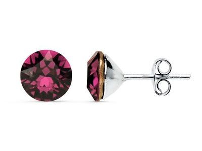 Pendientes plata Swarovski amatista