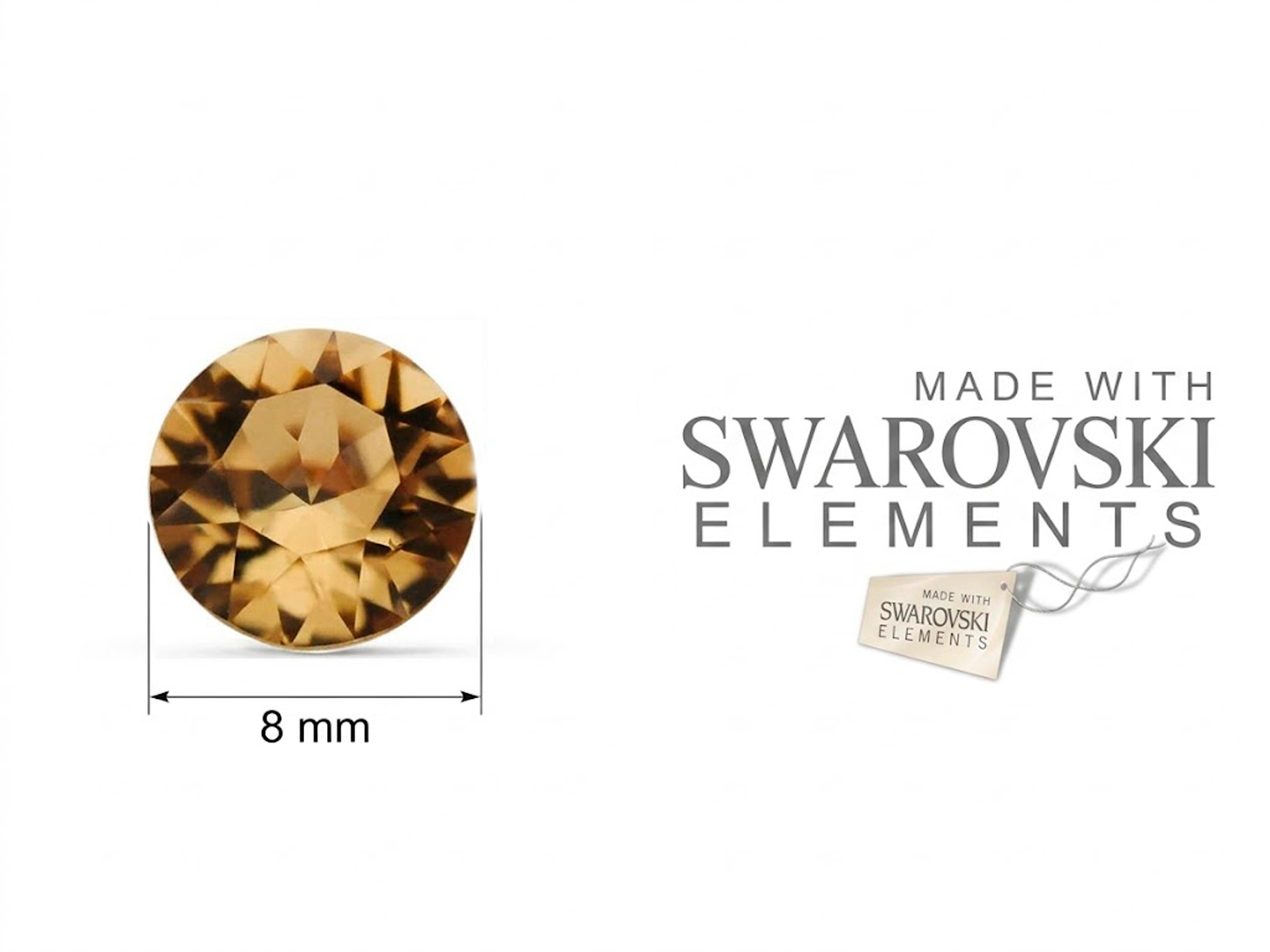 Pendientes plata y cristal de Swarovski color light smoke topaz