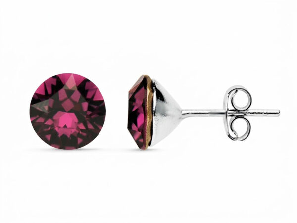 Pendientes plata Swarovski amatista