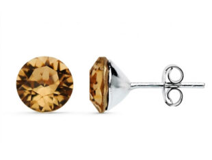 pendientes plata swarovski topaz
