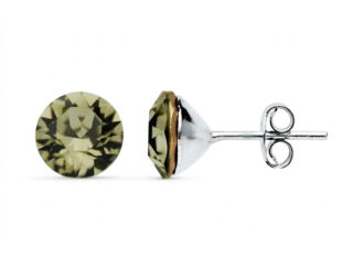 pendientes plata swarovski gris
