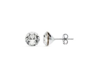 pendientes plata Swarovski 5mm