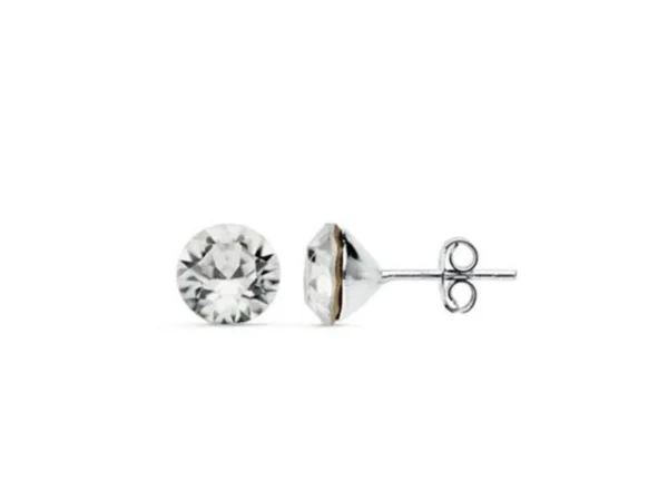pendientes plata Swarovski 5mm