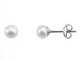 Pendientes plata perla 4mm