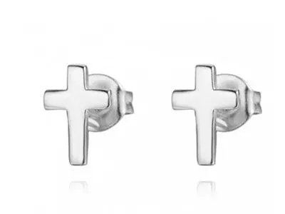 Pendientes de plata cruz