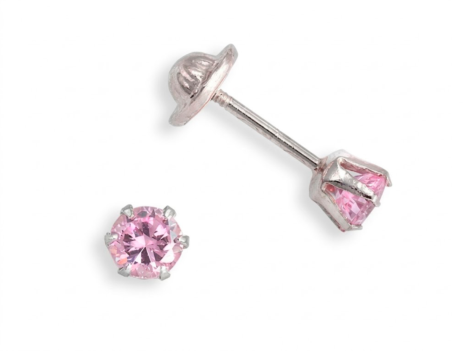 Pendientes plata circonita rosa