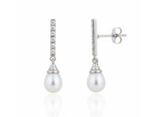 Pendientes plata barra circonitas