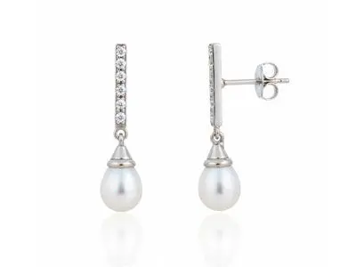 Pendientes plata barra circonitas