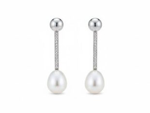 Pendientes plata botón circonitas
