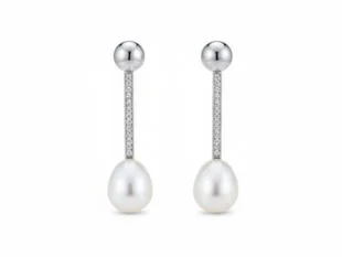 Pendientes plata botón circonitas