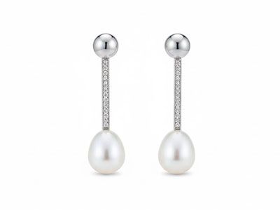 Pendientes plata botón circonitas