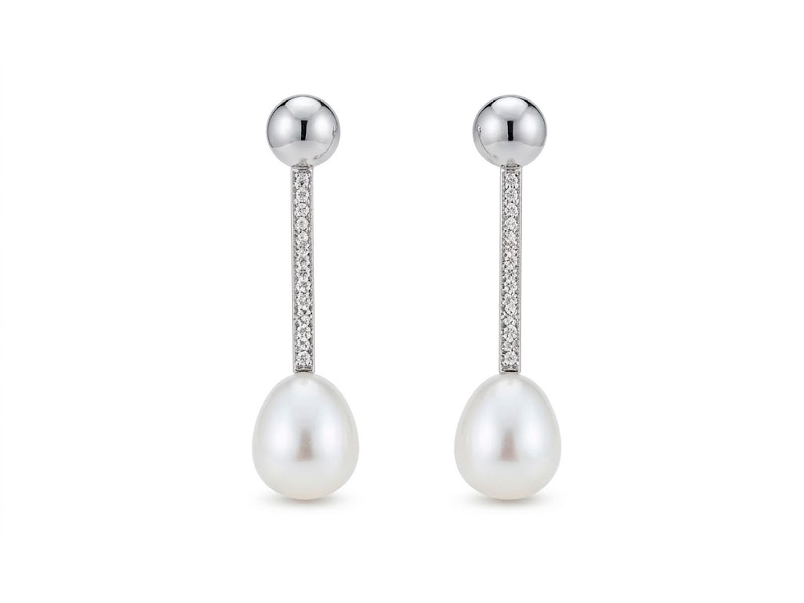 Pendientes plata botón circonitas