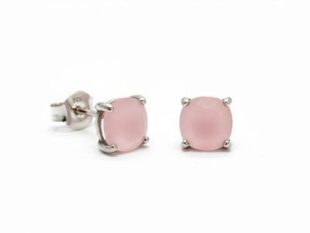 Pendientes plata cuarzo rosa
