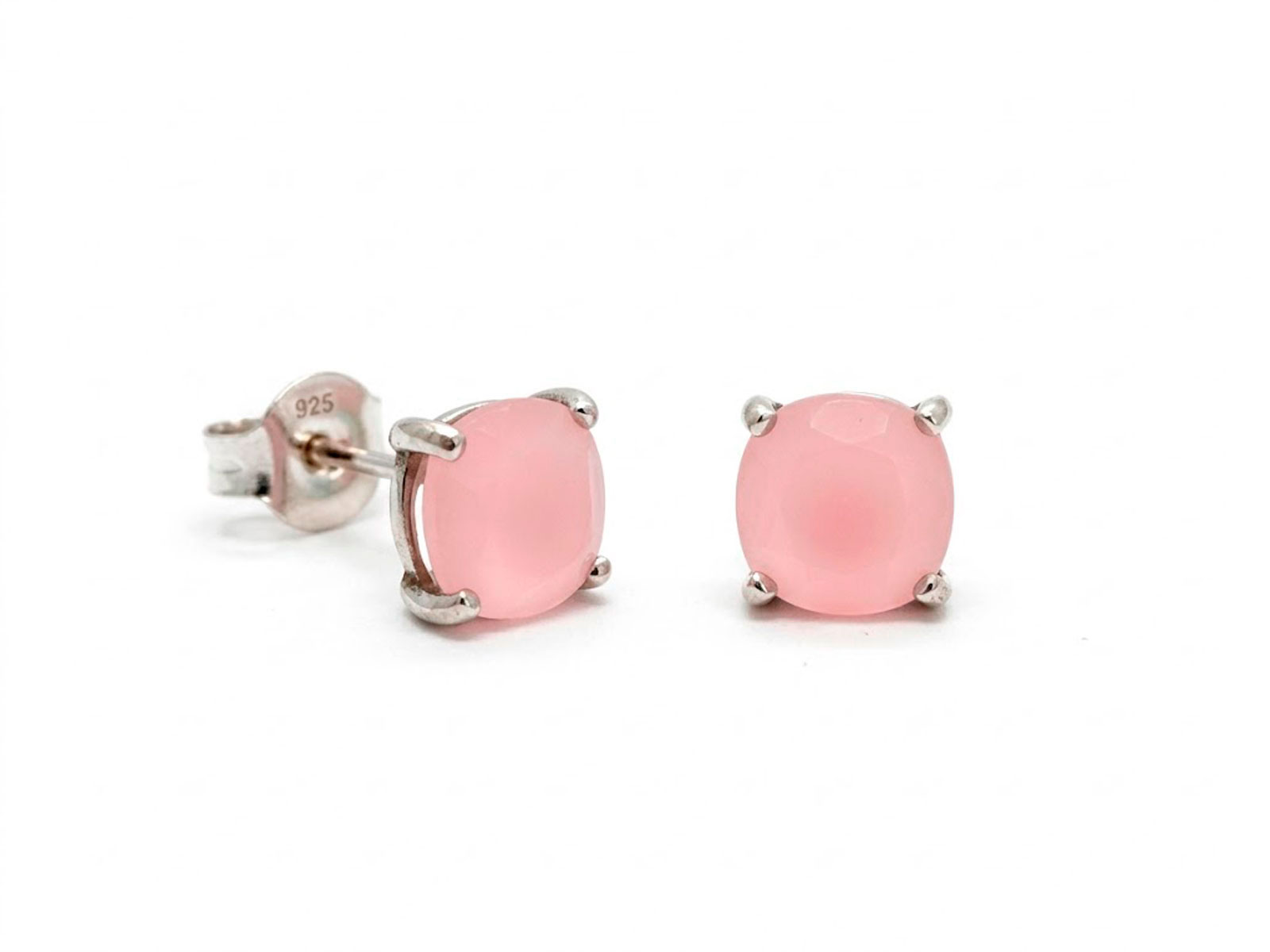Pendientes plata cuarzo rosa