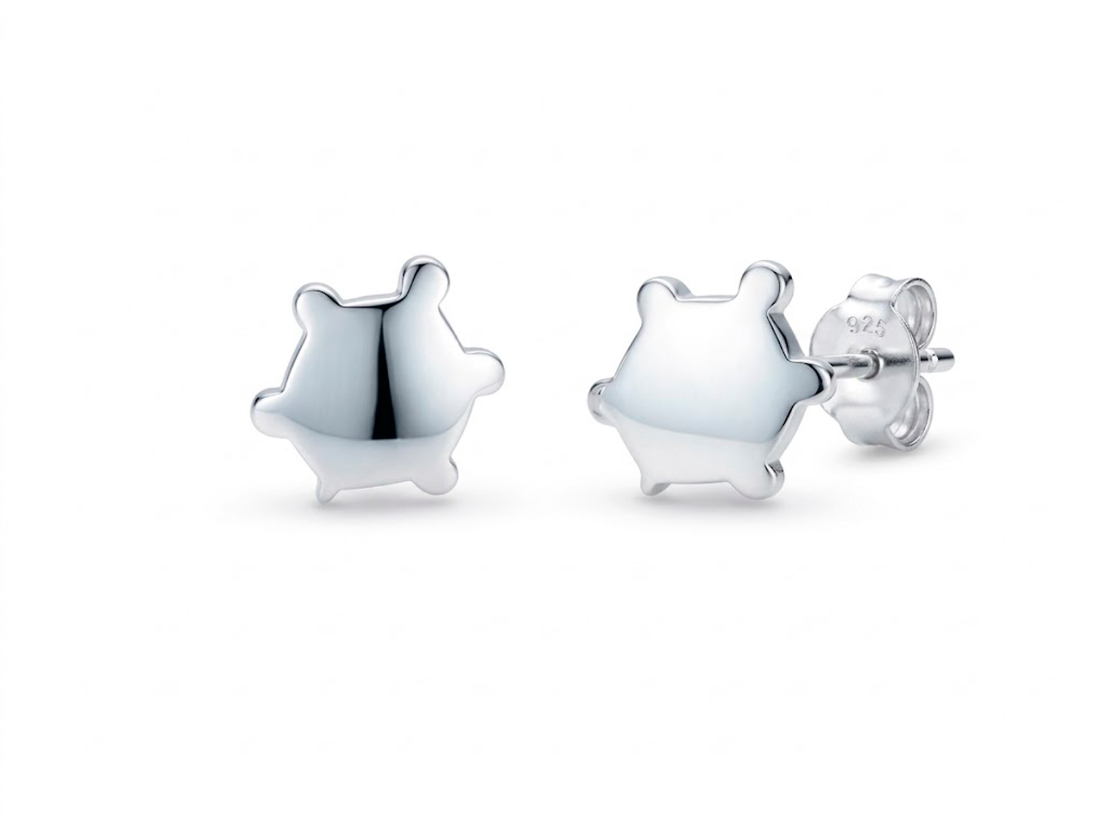 Pendientes tortuga plata grande