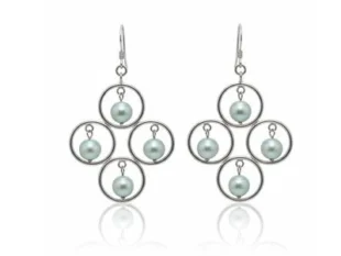 Pendientes plata perlas gancho