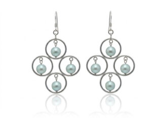 Pendientes plata perlas gancho