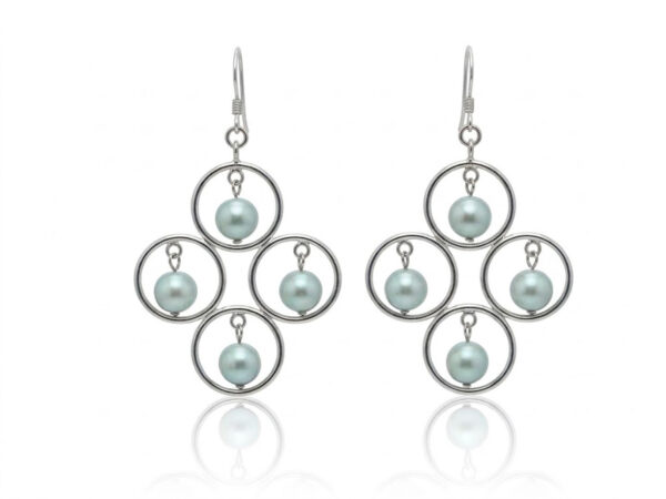 Pendientes plata perlas gancho