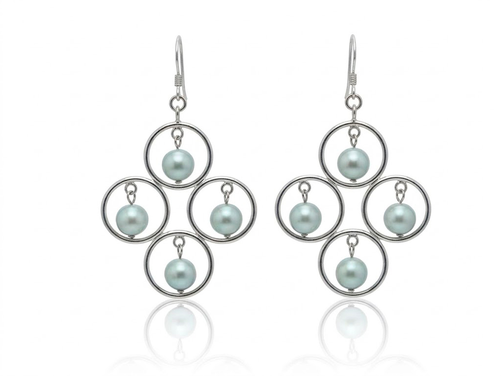 Pendientes plata perlas gancho